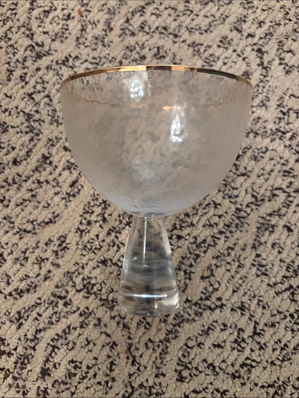 Gold-Rimmed Frosted Glass Goblet - Home Accents